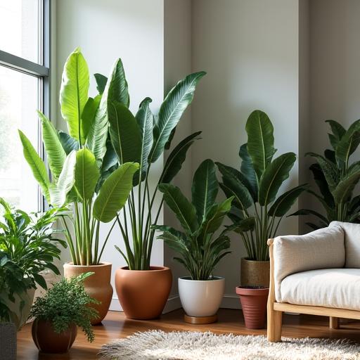 モダンなインテリアに合わせた観葉植物のスタイリング